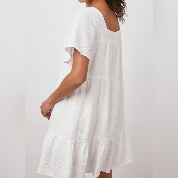 (SOLD) RAILS Valentina Tiered Dress Gauzy Cotton White Size XL - Picture 14 of 15